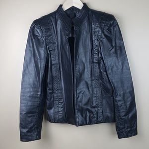 EUC Le Soleil Black Leather Jacket, Size 5/6